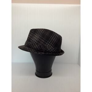 Free Authority Black Gray Plaid Fedora L/XL